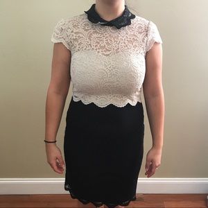 Betsey Johnson Black and Cream Lace dress